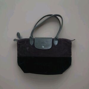 Longchamp Pliage velvet mini Multicolour Black/Eggplant‎